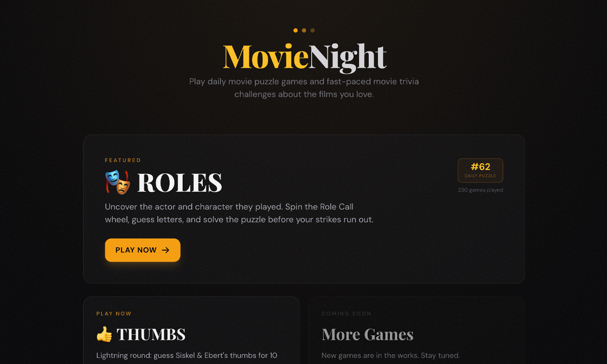 Movie Night Games